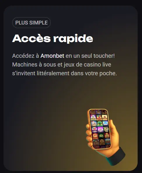 Connexion rapide sur l'application