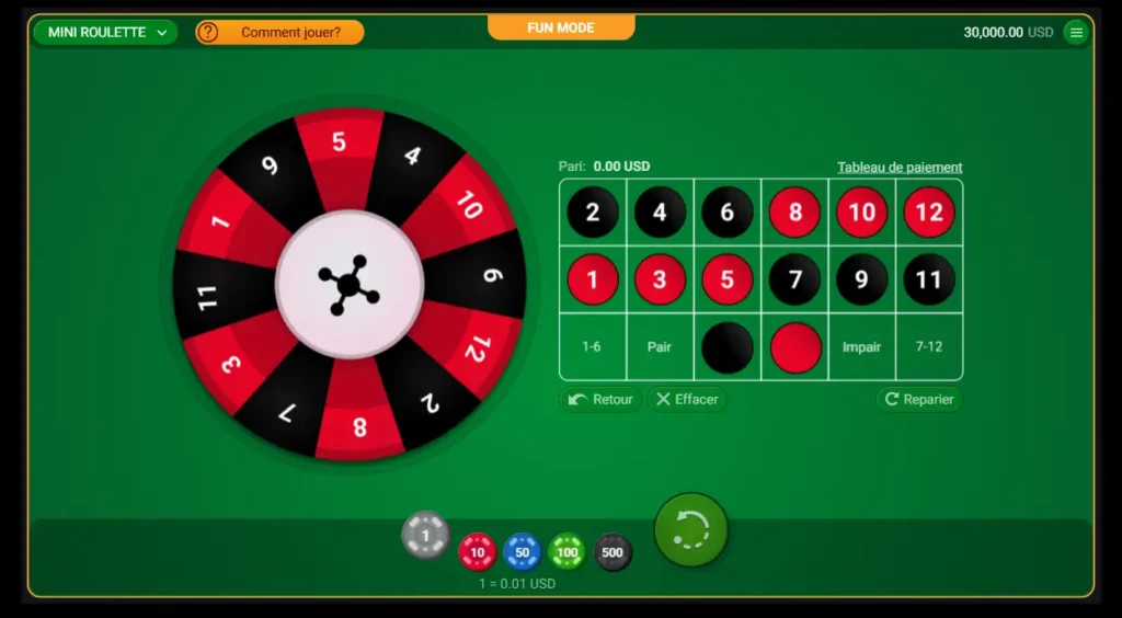 Roulette en Amon Bet live casino