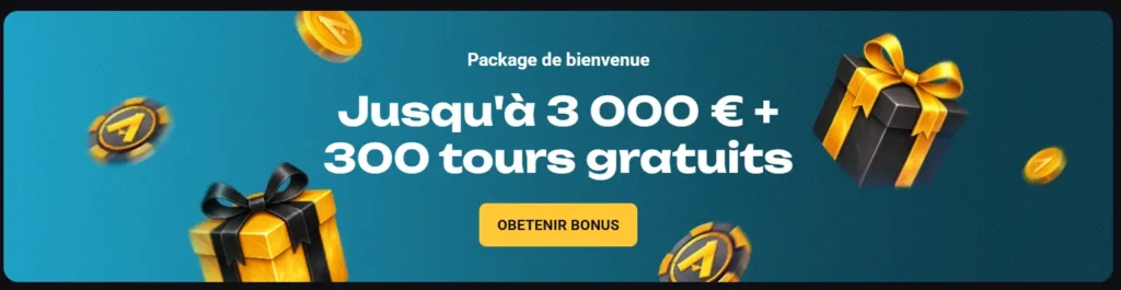 Package de bienvenue en Amonbet