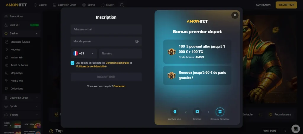 Processus d'inscription